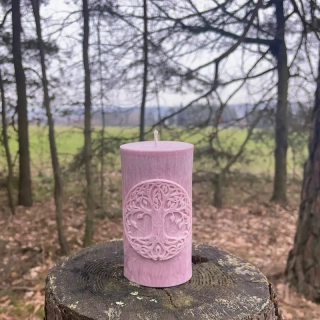 Válec Strom života 12cm- pudrový