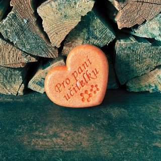 Srdíčko Pro paní učitelku- oranžové